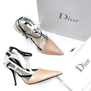 Dior Decli Defile Pumps Raf Simons Beige Leather Strappy Heels Pointed Sz 39 / 9